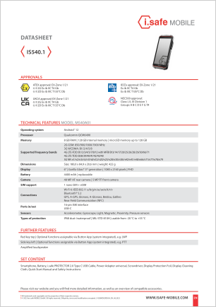 5G EX Handheld IS540.1 データシート